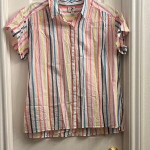 St. John's Bay Multicolor Striped Blouse
